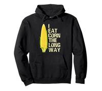 I Eat Corn The Long Way Funny Felpa con Cappuccio