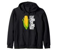 I Eat Corn The Long Way - Funny Inappropriate Tee Felpa con Cappuccio