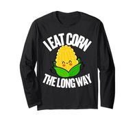 I Eat Corn The Long Way - Funny Inappropriate Tee Maglia a Manica