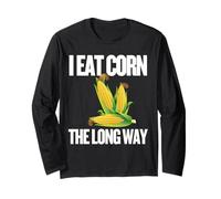 I Eat Corn The Long Way - Funny Inappropriate Tee Maglia a Manica