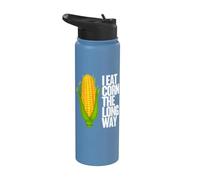I Eat Corn The Long Way - Funny Inappropriate Tee Stainless Steel Insulated Water Bottle