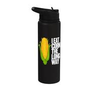 I Eat Corn The Long Way - Funny Inappropriate Tee Stainless Steel Insulated Water Bottle