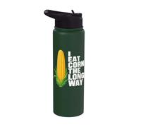 I Eat Corn The Long Way Funny Stainless Steel Insulated Water Bottle