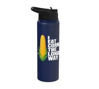 I Eat Corn The Long Way Funny Stainless Steel Insulated Water Bottle