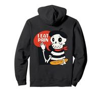 I Eat Dolore Divertente Scheletro Francese Pun Pun Meme sul Retro Felpa con Cappuccio