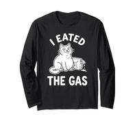 I Eated The Gas Funny Cat Meme Maglia a Manica