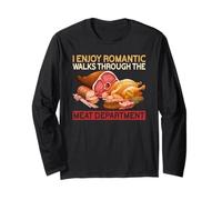 I Enjoy Romantic Walks Through The Meat Department Butcher Maglia a Manica