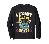 I Exist Out of Spite Funny Anti Social Mood Gift Maglia a Manica