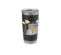 I famosi edifici di Parigi - la Torre Eiffel - il Louvre Bicchiere termico in acciaio inox doppia parete