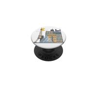I famosi edifici di Parigi - la Torre Eiffel - il Louvre PopSockets PopGrip Adesivo