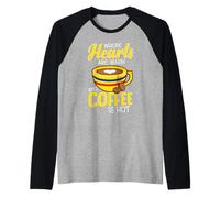 I Fan del caffè Dove i Cuori Sono Caldi e Il caffè è Caldo in Colombia Maglia con Maniche Raglan