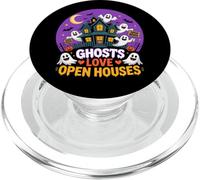 I fantasmi amano le case aperte divertente agente immobiliare Halloween PopSockets PopGrip per MagSafe