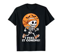 I Feel It's Coming Skeleton Runner Tema Halloween Maglietta