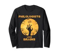 I filologi Amano Il Cervello di Halloween Maglia a Manica