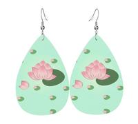 I fiori di loto in attesa di sbocciare Gli orecchini in pelle a forma di goccia sono un accessorio lussuoso e alla moda adatto per le donne, mostrando fascino individuale.