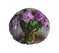I fiori lilla hanno stampato i cappelli riutilizzabili della doccia, copricapo di doppio strato per la stazione termale ed il salone, grande involucro dei capelli