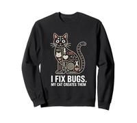 I Fix Bugs My Cat li Crea Coding Cat Felpa