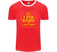 I Fix Stuff Funny Carpenter DIY Tradesman Uomo Ringer T-Shirt FotL