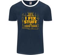 I Fix Stuff Funny Carpenter DIY Tradesman Uomo Ringer T-Shirt FotL