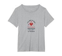 I Followed My Heart To The Beach Summer Love Citazione Maglietta, Donna Plus-Size, Grigio Melange, 3X