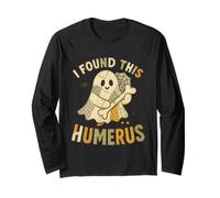 I Found This Humerus Funny Ghost Patchwork Halloween Maglia a Manica