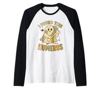 I Found This Humerus Funny Ghost Patchwork Halloween Maglia con Maniche Raglan