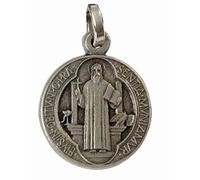 I G J MEDAGLIA DI SAN BENEDETTO DA NORCIA IN ARGENTO MASSICCIO 925 - PATRONO D'EUROPA - MISURA PICCOLA - 100% MADE IN ITALY