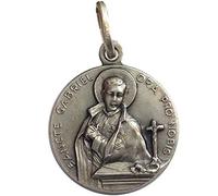 I G J Medaglia di San Gabriele dell'Addolorata In Argento Massiccio 925