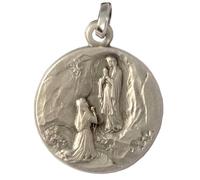 I G J MEDAGLIA MADONNA DI LOURDES IN ARGENTO 925-100% MADE IN ITALY - LE MEDAGLIE DEI SANTI PATRONI
