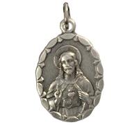 I G J MEDAGLIA OVALE DEL SACRO CUORE DI GESU' E DI MARIA (I DUE SACRI CUORI IN UN'UNICA MEDAGLIA)