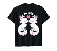 I Gatti baciano Pixel Amore Inseparabile Maglietta