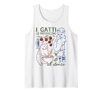 I Gatti Lo preferiscono al Dente Divertente Gatto Italiano Pasta Canotta