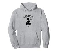 I Gatti Sono Il Mio Spirito Animale Magico Amante felino, Gatto Felpa con Cappuccio, Unisex per Adulti, Grigio Melange, XXL