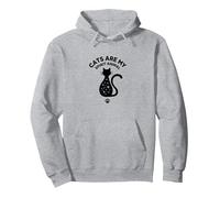 I Gatti Sono Il Mio Spirito Animale Magico Amante felino, Gatto Felpa con Cappuccio, Unisex per Adulti, Grigio Melange, M