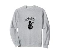 I Gatti Sono Il Mio Spirito Animale Magico Amante felino, Gatto Felpa, Unisex per Adulti, Grigio Melange, S