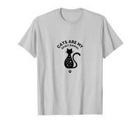 I Gatti Sono Il Mio Spirito Animale Magico Amante felino, Gatto Maglietta, Uomo, Argento, XL