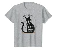I Gatti Sono Le Mie Persone preferite - Amante felino Maglietta, Bambini, Grigio Melange, 6 Anni