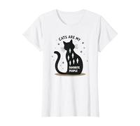I Gatti Sono Le Mie Persone preferite - Amante felino Maglietta, Donna, Bianco, 3XL