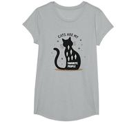 I Gatti Sono Le Mie Persone preferite - Amante felino Maglietta, Ragazze, Grigio Melange, L