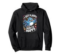 I Get Flappy When I'm Happy Carino Autismo Awareness Bird Felpa con Cappuccio