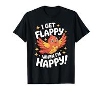 I Get Flappy When I'm Happy Carino Autismo Awareness Bird Maglietta