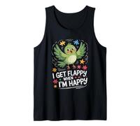 I Get Flappy When I'm Happy Cute Autism Awareness Bird Canotta