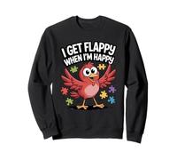 I Get Flappy When I'm Happy Cute Autism Awareness Bird Felpa