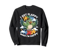 I Get Flappy When I'm Happy Cute Autism Awareness Bird Felpa
