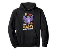 I Get Flappy When I'm Happy Cute Autism Awareness Bird Felpa con Cappuccio
