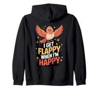 I Get Flappy When I'm Happy Cute Autism Awareness Bird Felpa con Cappuccio