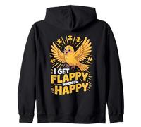 I Get Flappy When I'm Happy Cute Autism Awareness Bird Felpa con Cappuccio