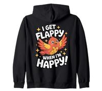 I Get Flappy When I'm Happy Cute Autism Awareness Bird Felpa con Cappuccio