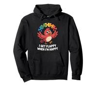 I Get Flappy When I'm Happy Cute Autism Awareness Bird Felpa con Cappuccio