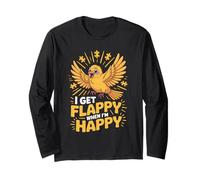 I Get Flappy When I'm Happy Cute Autism Awareness Bird Maglia a Manica